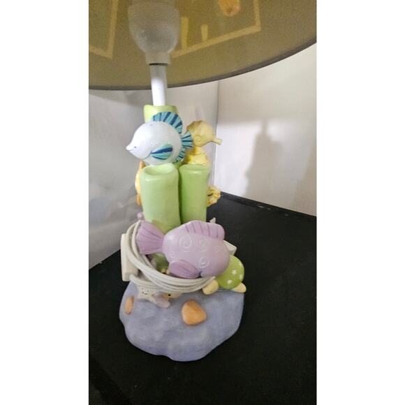 Kids Nursery Lamp Ocean Sea Life Theme Blue Green Aqua with Shade - Picture 8 of 10